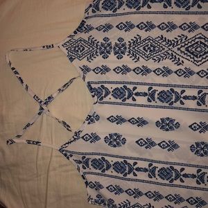 Blue & white tank top